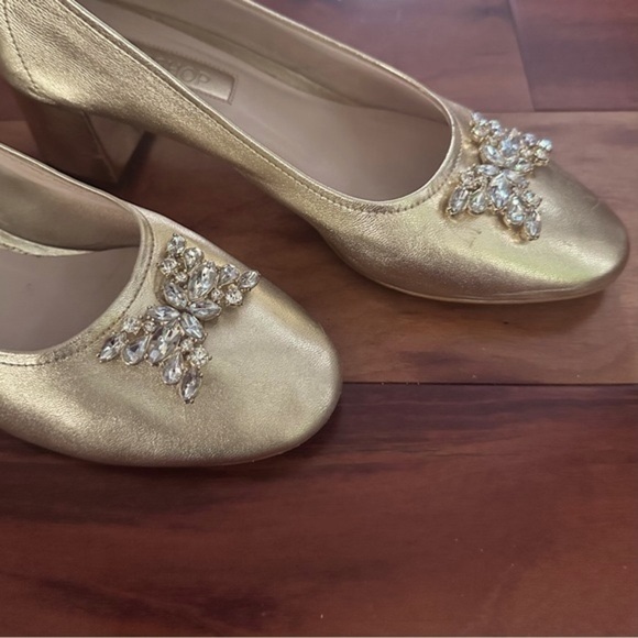 Topshop Gold Rhinestone Heels - Picture 4 of 10